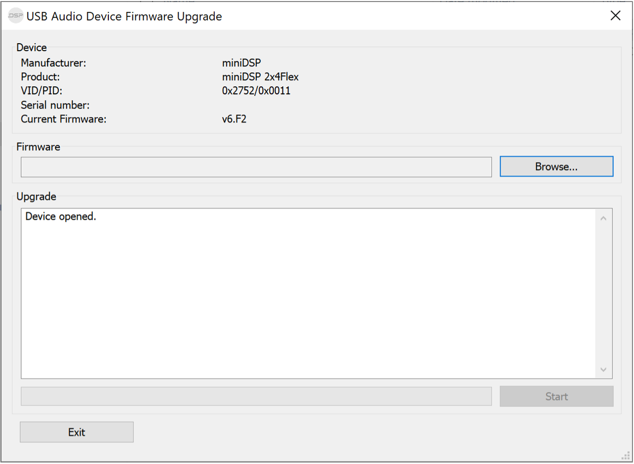 miniDSP firmware upgrade tool