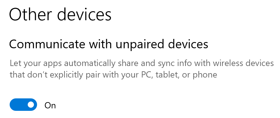 Communicate with unpaired devices